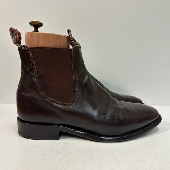 NEW HEELS R. M. Williams VTG Craftsman Chelsea Boot Chestnut Leather UK 8 / US 9 - Picture 3 of 14